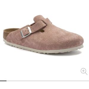 Birkenstock Boston Clog, Pink Suede, Size 38